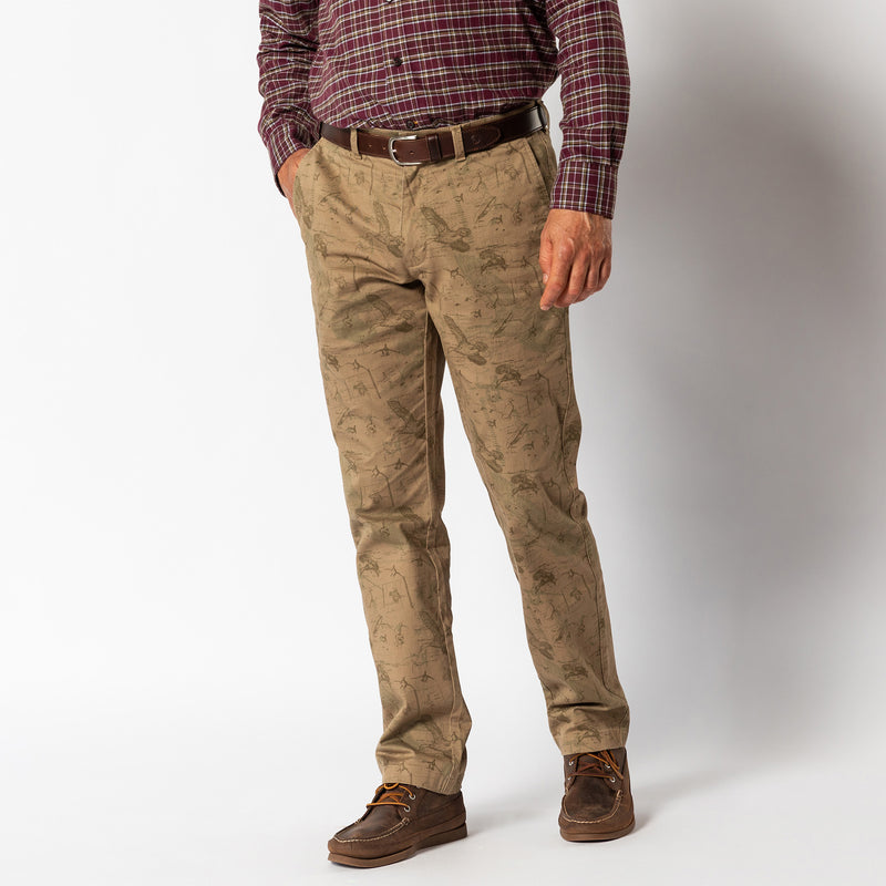 Classic Fit Gold School Chino - Mallard Blueprint