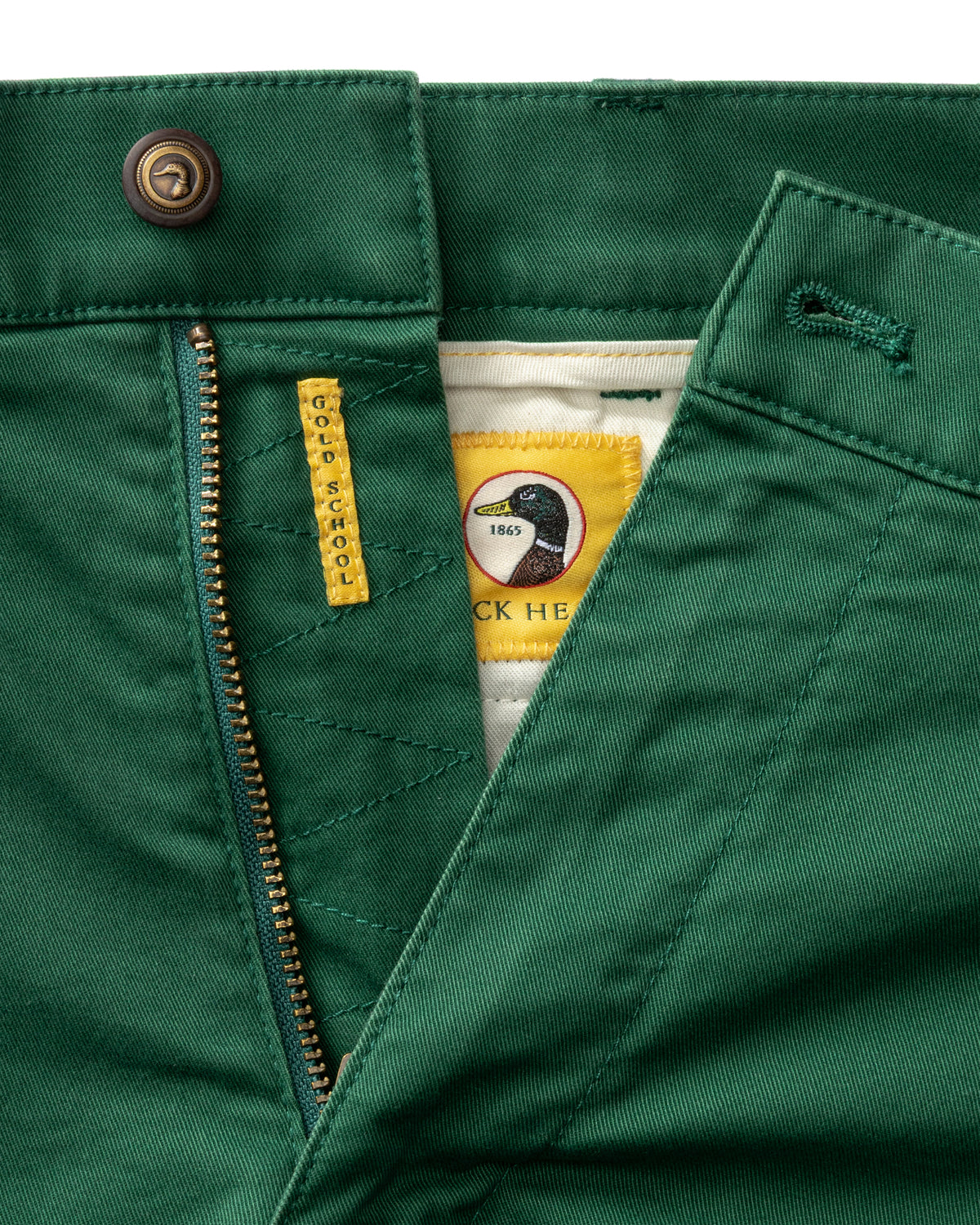Classic Fit Gold School Chino - Hunter Green