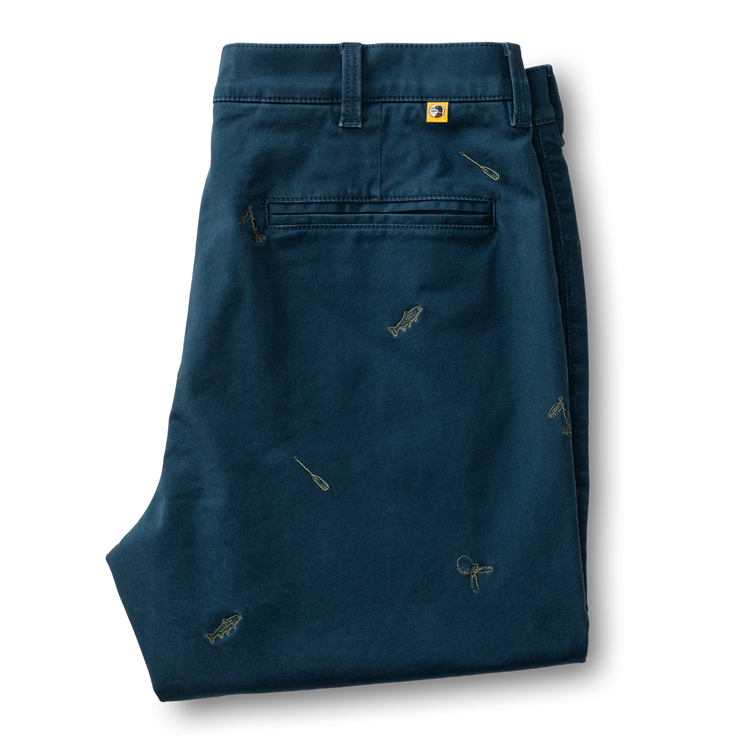Classic Fit Gold School Chino - Emb Mallard Blue
