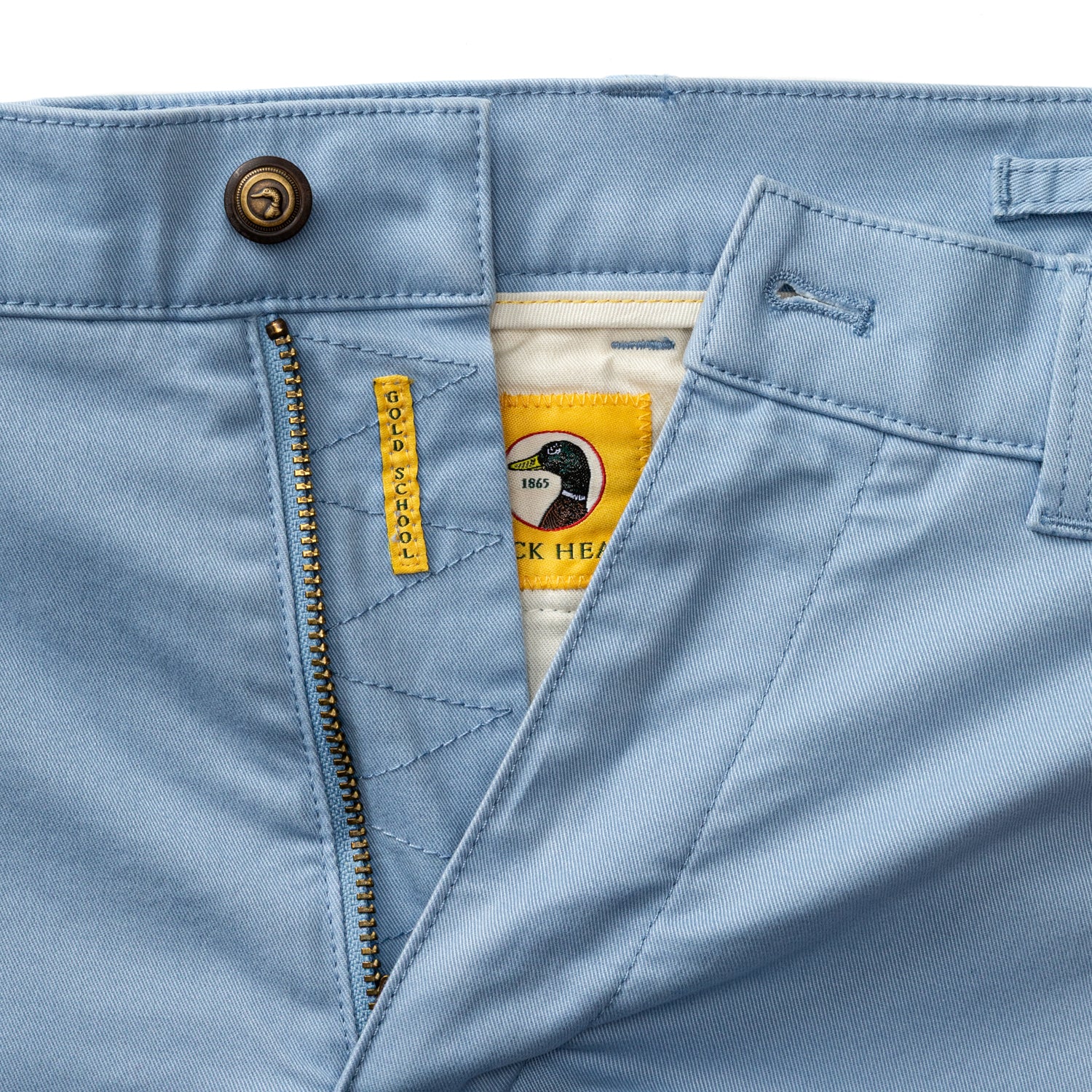 Classic Fit Gold School Chino - Chambray Blue