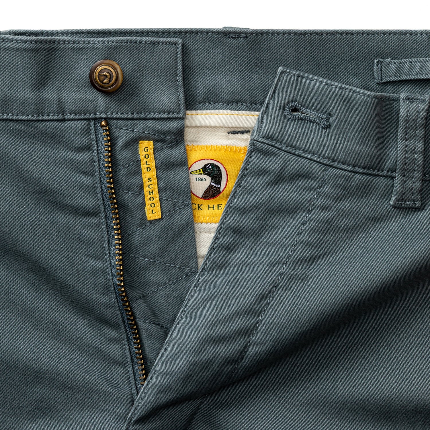 Classic Fit Gold School Chino - Stormy Blue