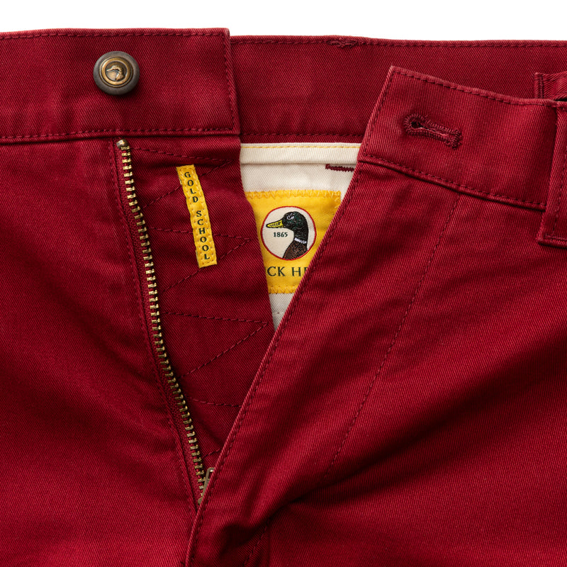 Classic Fit Gold School Chino - Deep Red