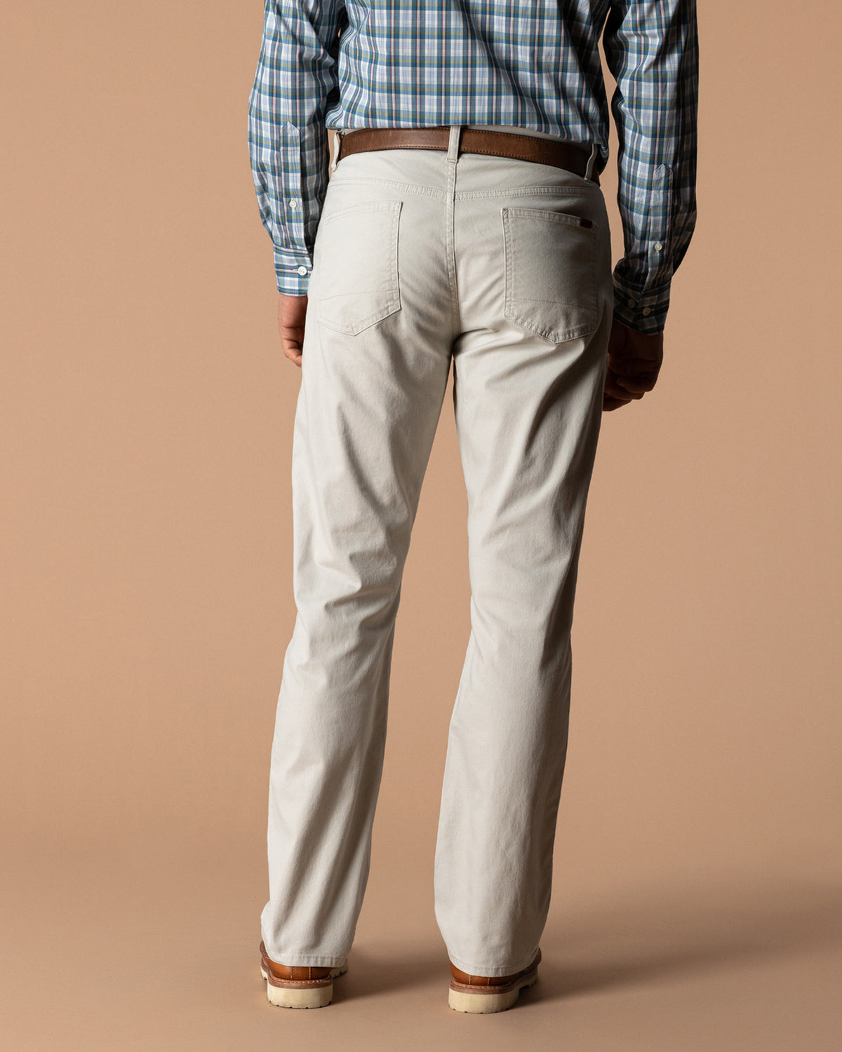Classic Fit Pinpoint Canvas Five-Pocket - Stone