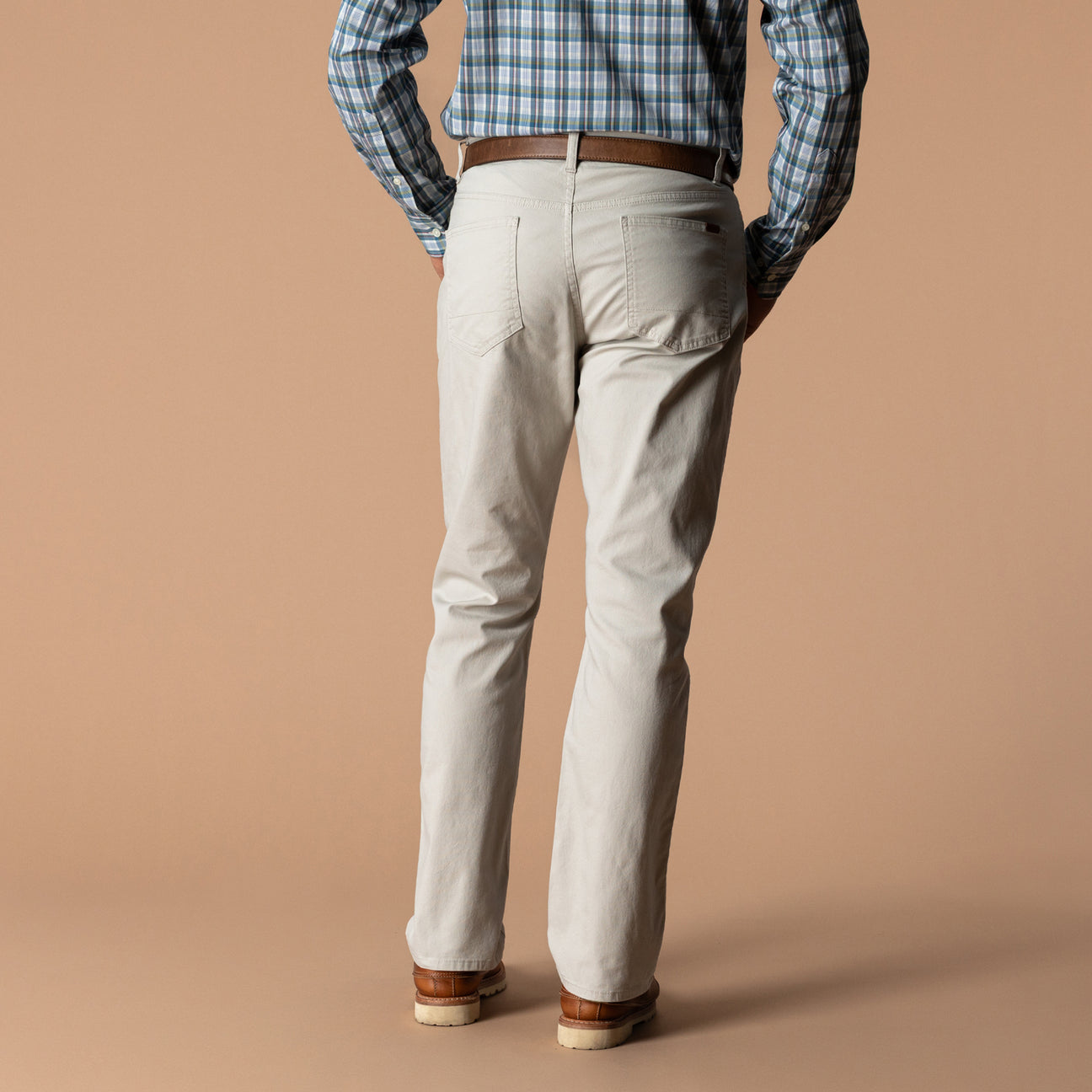 Classic Fit Pinpoint Canvas Five-Pocket - Stone