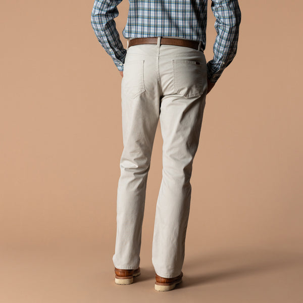 Classic Fit Pinpoint Canvas Five-Pocket - Stone
