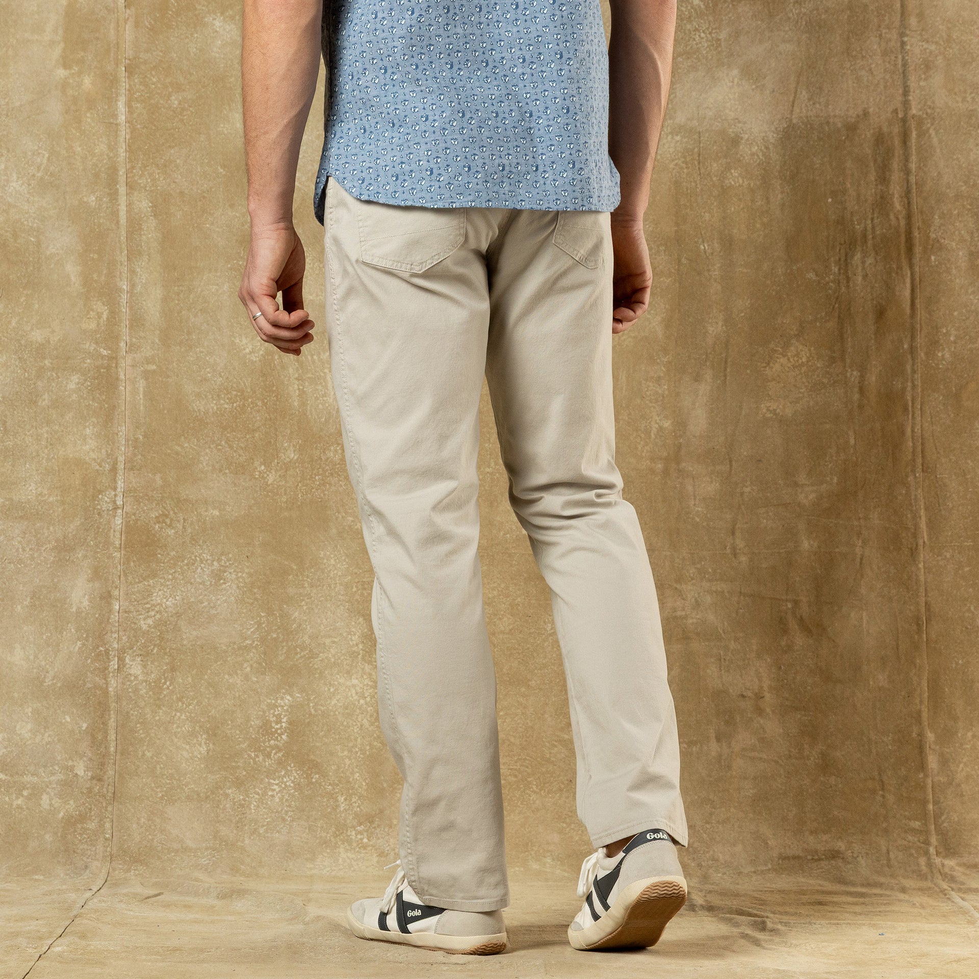 Classic Fit Pinpoint Canvas Five-Pocket - Stone