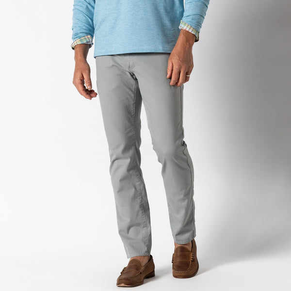 Classic Fit Pinpoint Canvas Five-Pocket - Limestone Gray