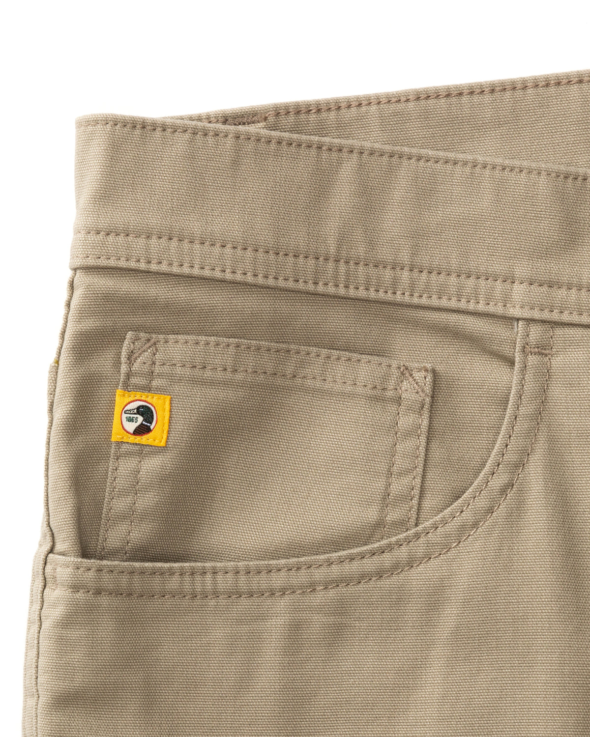 Classic Fit Pinpoint Canvas Five-Pocket - Khaki