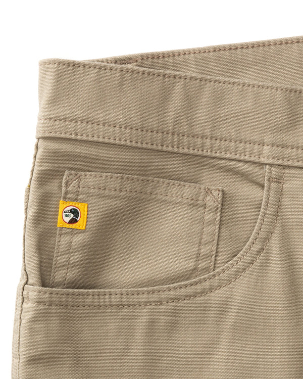 Classic Fit Pinpoint Canvas Five-Pocket - Khaki