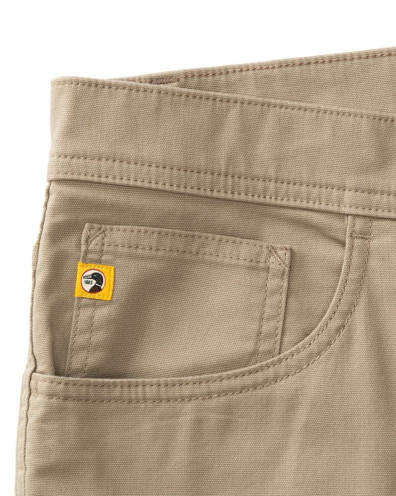 Classic Fit Pinpoint Canvas Five-Pocket - Khaki