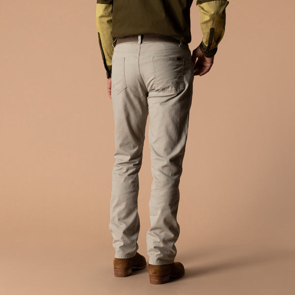 Classic Fit Pinpoint Canvas Five-Pocket - Khaki