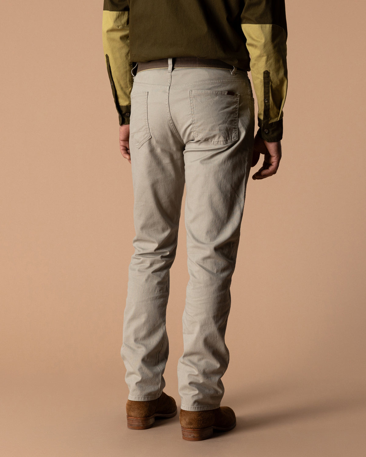 Classic Fit Pinpoint Canvas Five-Pocket - Khaki