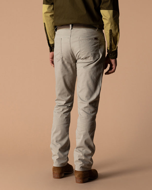 Classic Fit Pinpoint Canvas Five-Pocket - Khaki