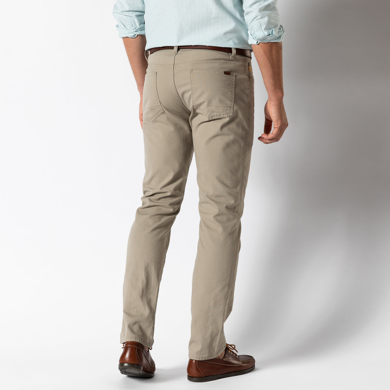 Classic Fit Pinpoint Canvas Five-Pocket - Khaki