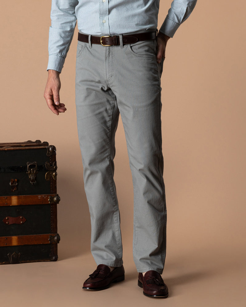 Classic Fit Pinpoint Canvas Five-Pocket - Shadow Grey