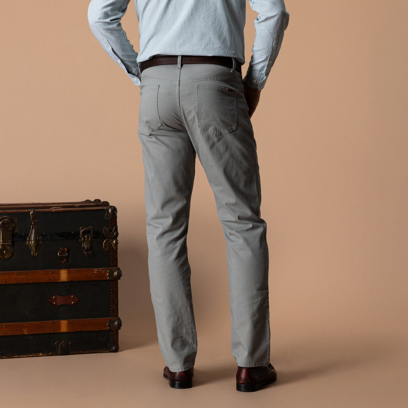 Classic Fit Pinpoint Canvas Five-Pocket - Shadow Grey