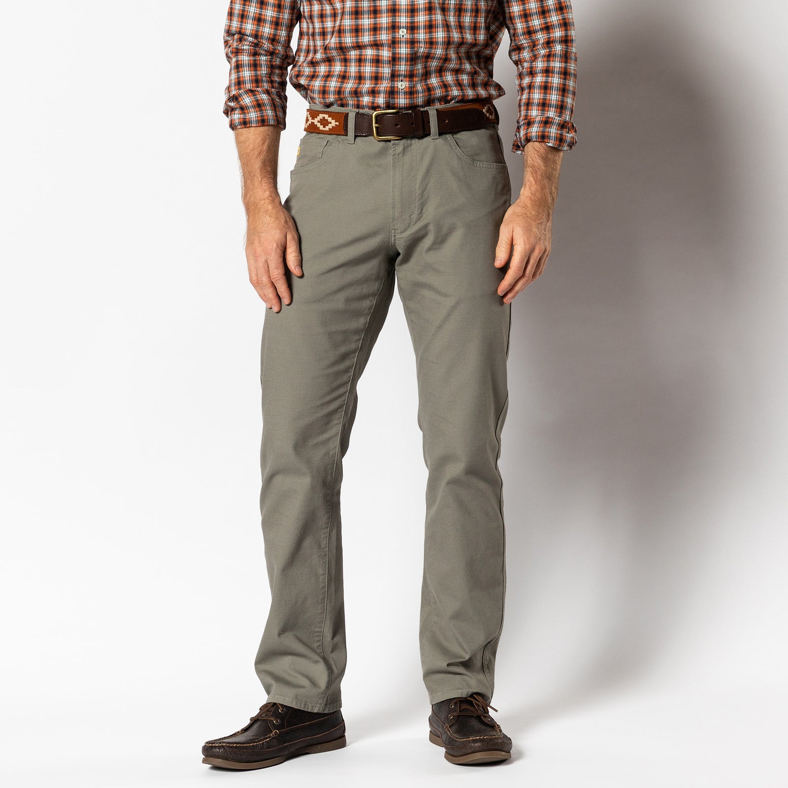 Classic Fit Pinpoint Canvas Five-Pocket - Mist Grey