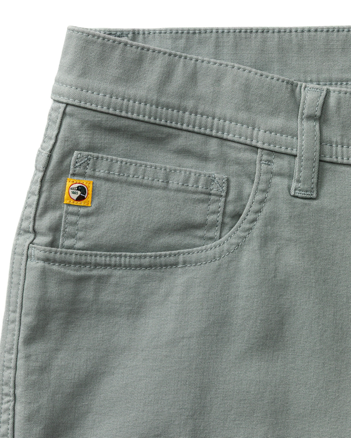 Classic Fit Pinpoint Canvas Five-Pocket - Pewter Grey