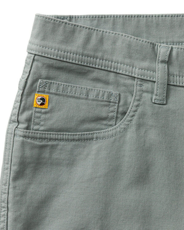 Classic Fit Pinpoint Canvas Five-Pocket - Pewter Grey
