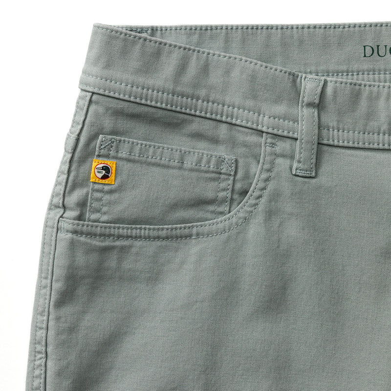 Classic Fit Pinpoint Canvas Five-Pocket - Pewter Grey
