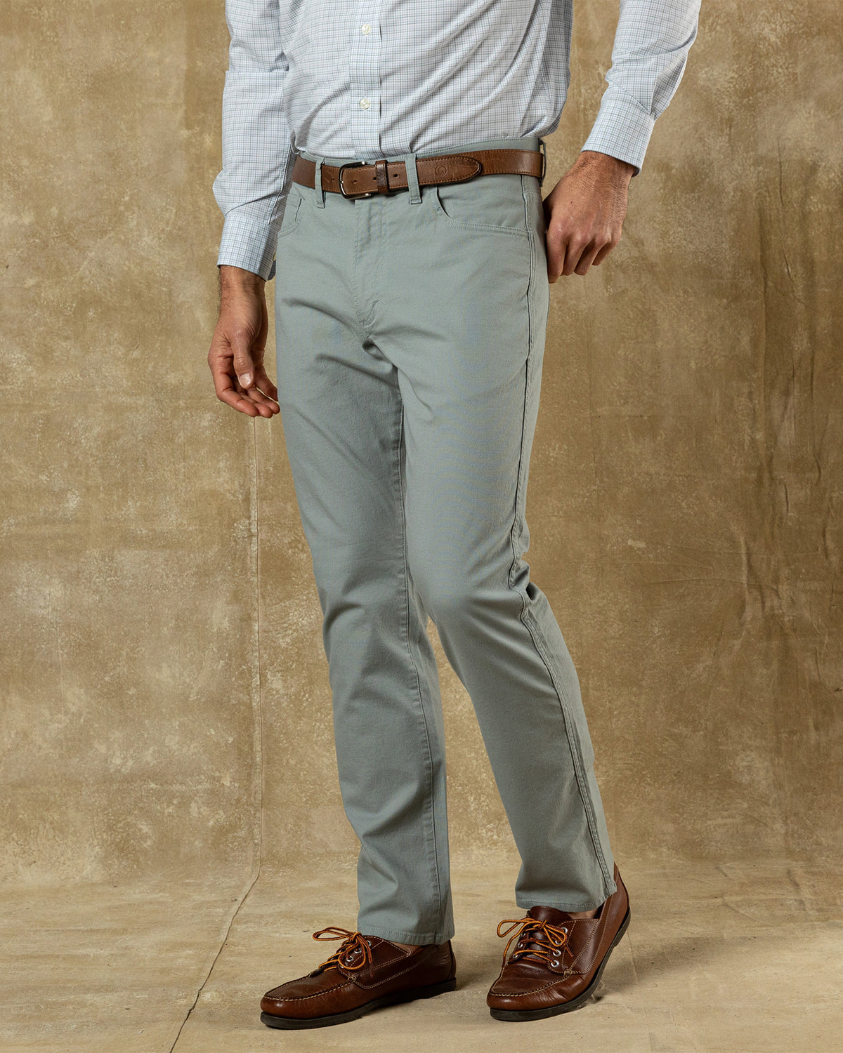 Classic Fit Pinpoint Canvas Five-Pocket - Pewter Grey