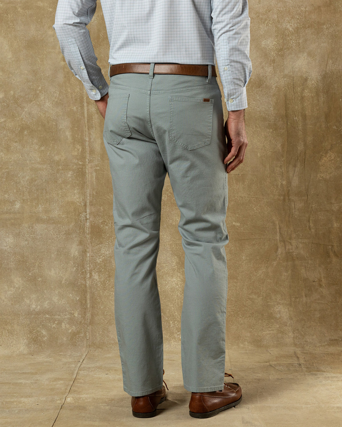 Classic Fit Pinpoint Canvas Five-Pocket - Pewter Grey