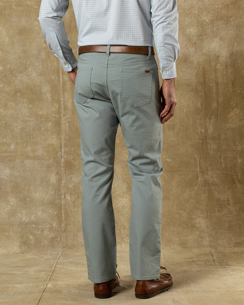 Classic Fit Pinpoint Canvas Five-Pocket - Pewter Grey