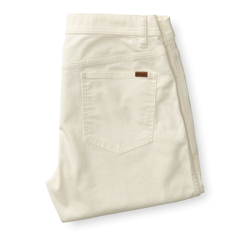 Classic Fit Pinpoint Canvas Five-Pocket - Antique White