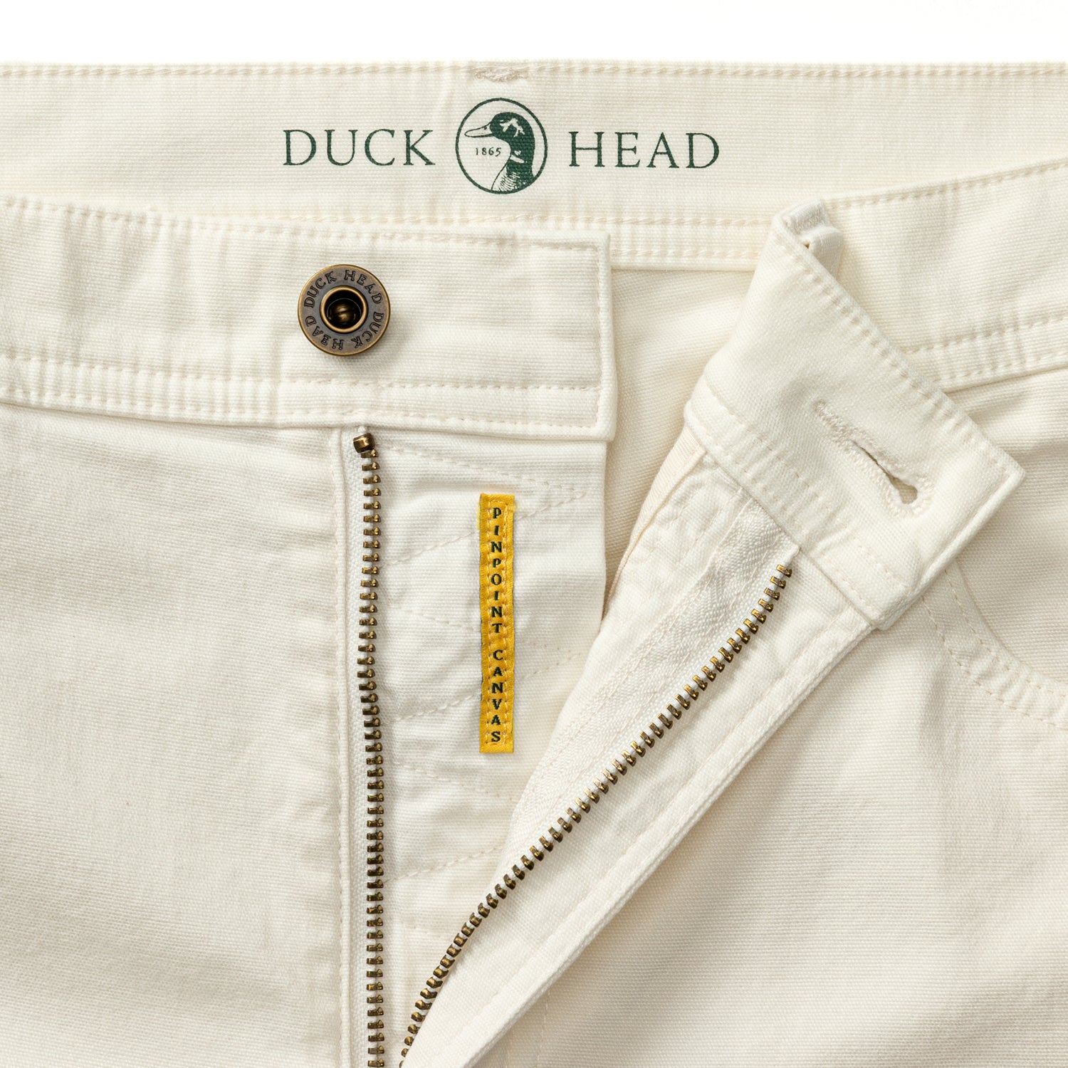 Classic Fit Pinpoint Canvas Five-Pocket - Antique White