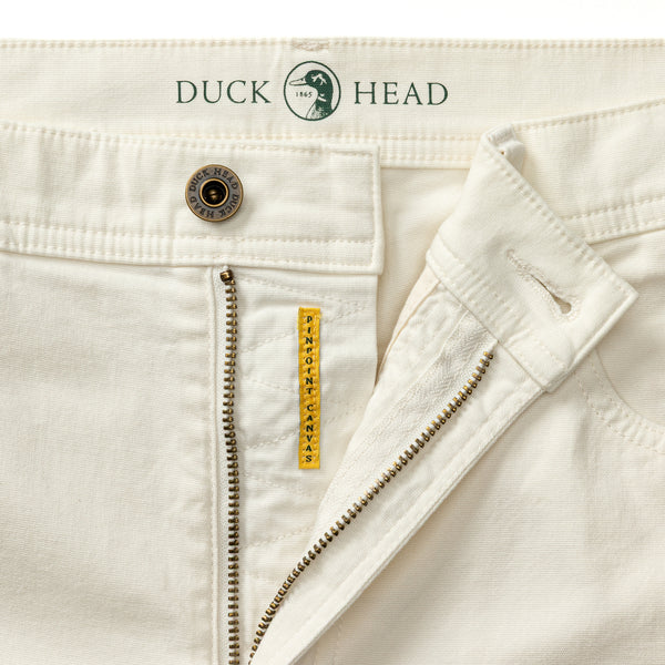 Classic Fit Pinpoint Canvas Five-Pocket - Antique White