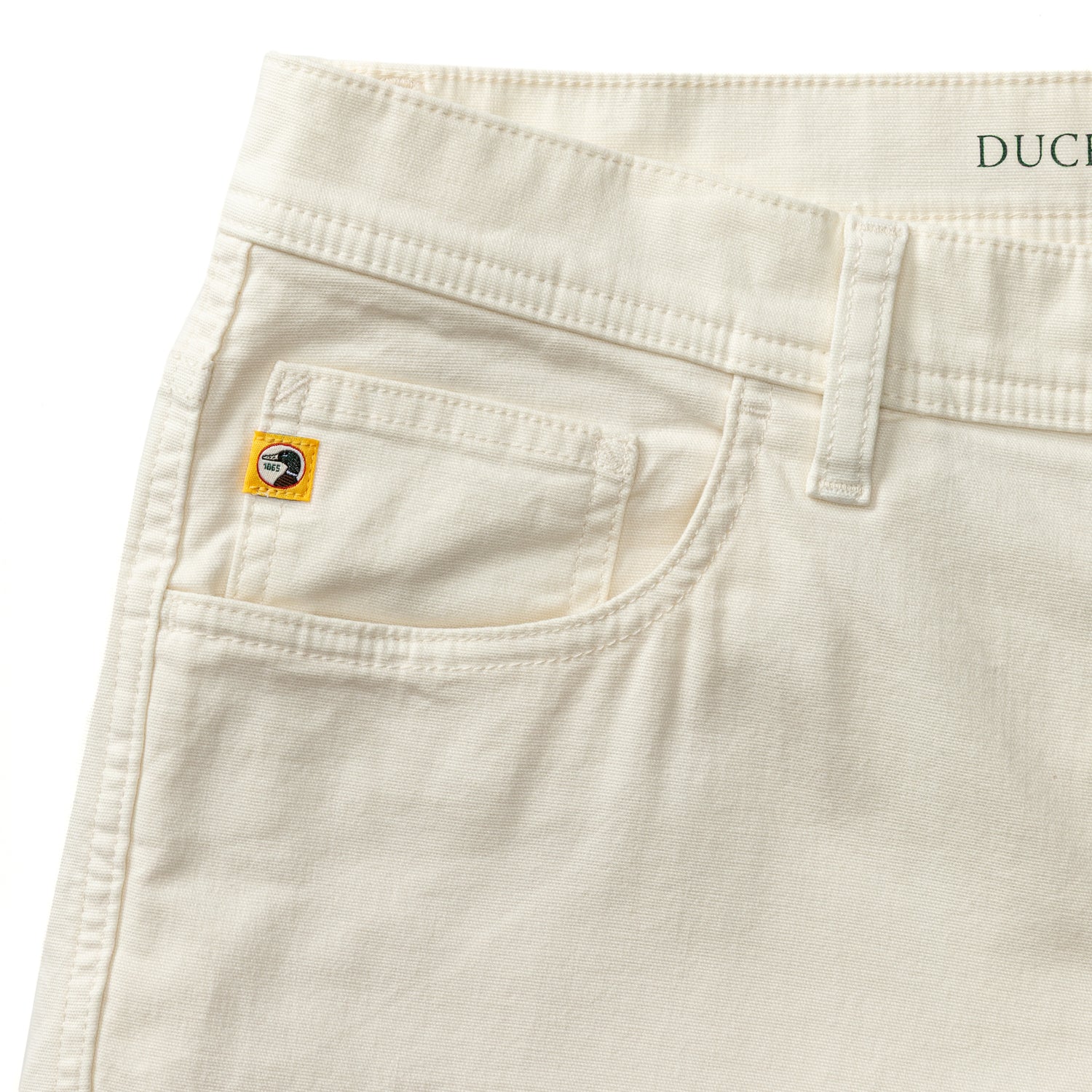 Classic Fit Pinpoint Canvas Five-Pocket - Antique White