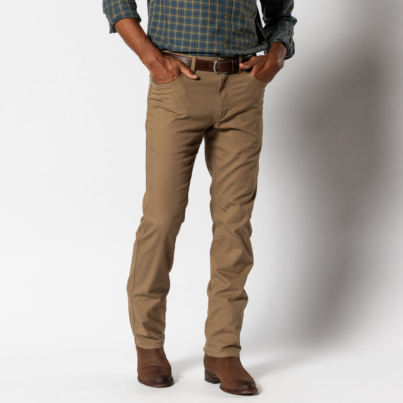 Classic Fit Pinpoint Canvas Five-Pocket - Weathered Oak
