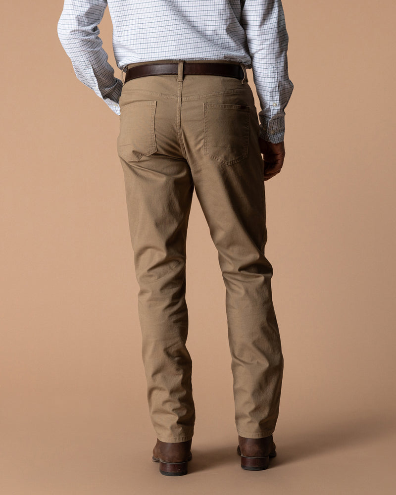 Classic Fit Pinpoint Canvas Five-Pocket - Claystone