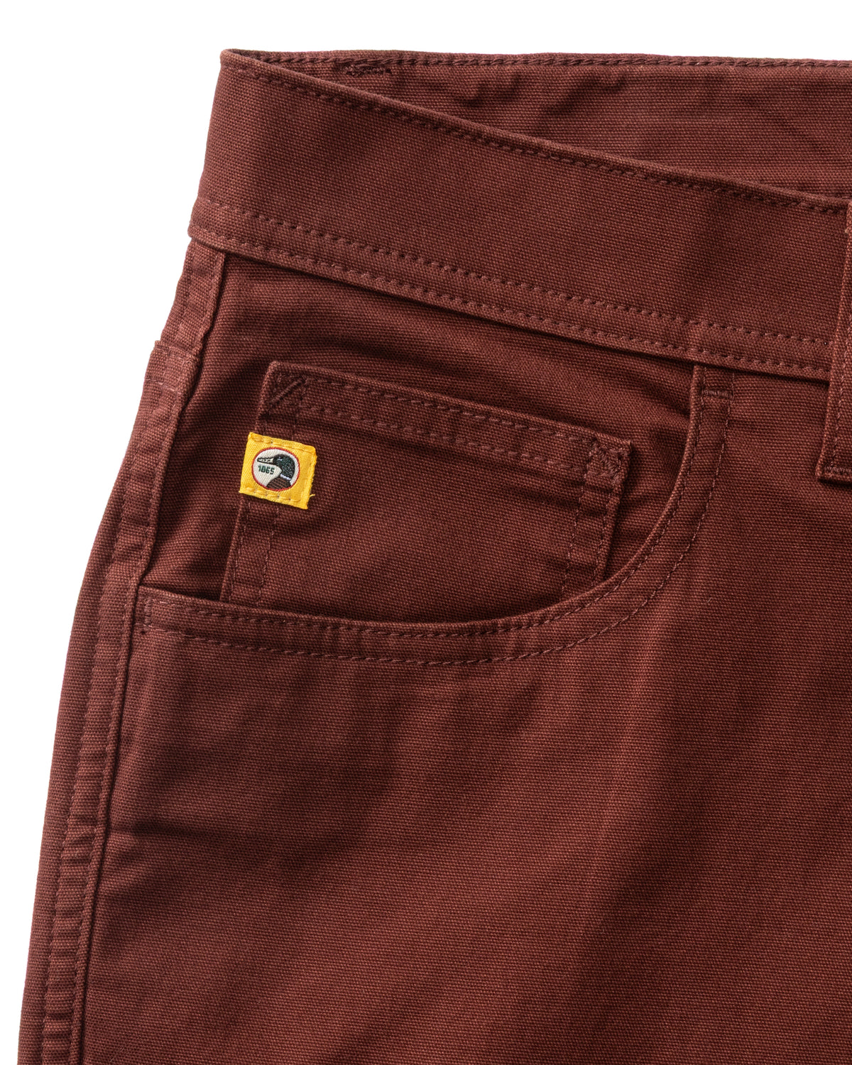 Classic Fit Pinpoint Canvas Five-Pocket - Burgundy Brown