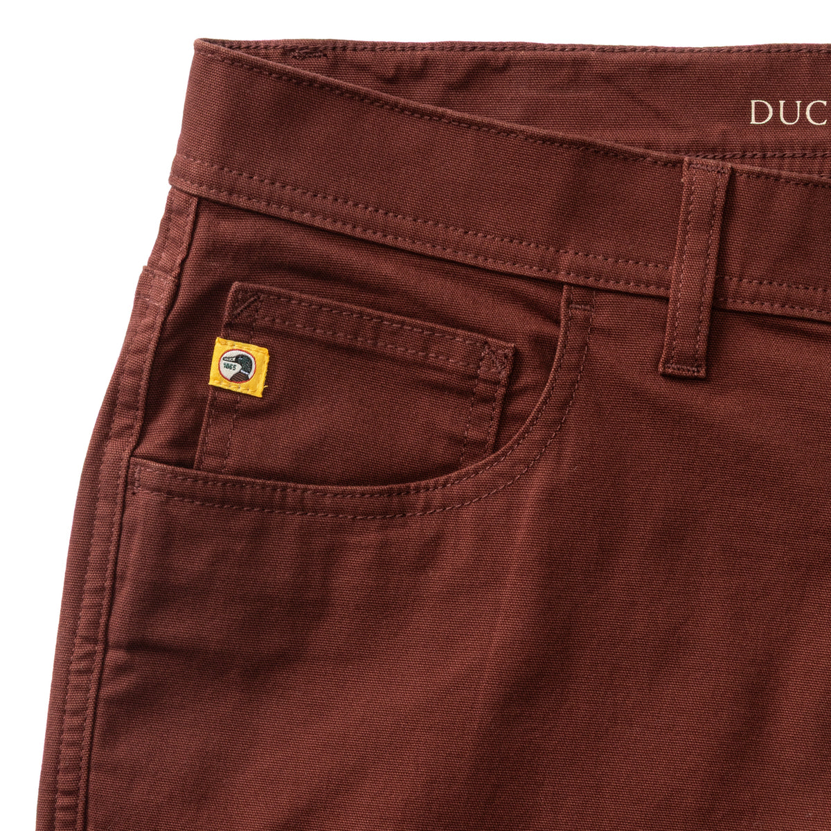 Classic Fit Pinpoint Canvas Five-Pocket - Burgundy Brown