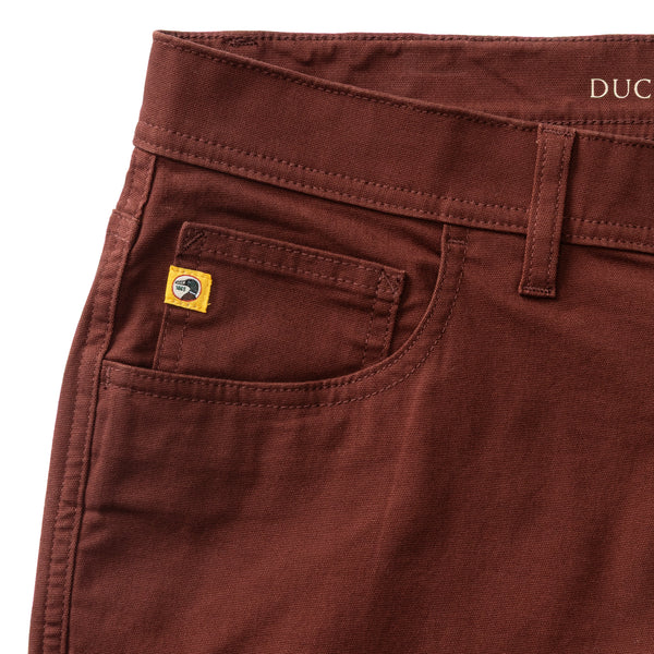 Classic Fit Pinpoint Canvas Five-Pocket - Burgundy Brown