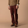 Classic Fit Pinpoint Canvas Five-Pocket - Burgundy Brown