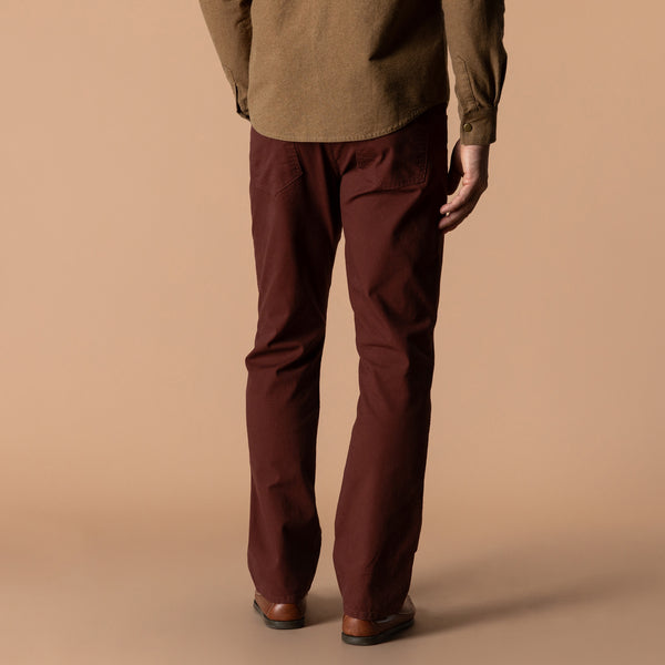 Classic Fit Pinpoint Canvas Five-Pocket - Burgundy Brown