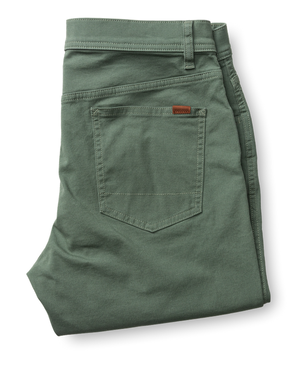 Classic Fit Pinpoint Canvas Five-Pocket - Duck Green