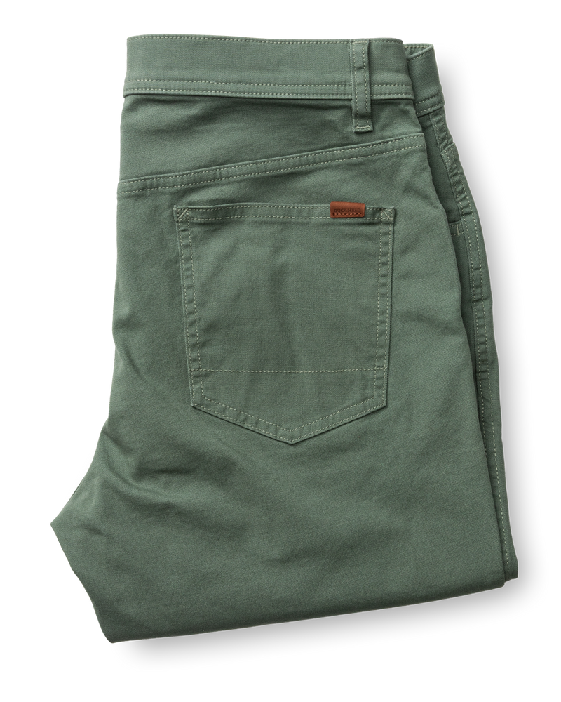 Classic Fit Pinpoint Canvas Five-Pocket - Duck Green