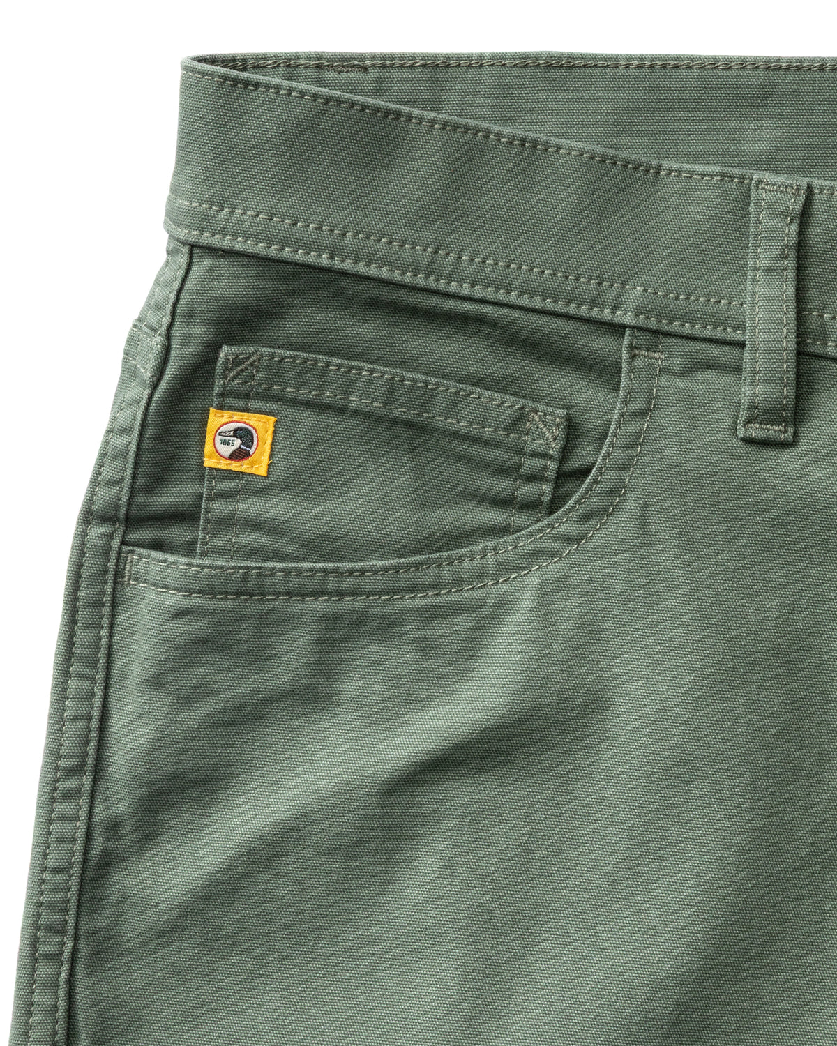 Classic Fit Pinpoint Canvas Five-Pocket - Duck Green