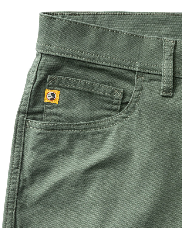Classic Fit Pinpoint Canvas Five-Pocket - Duck Green