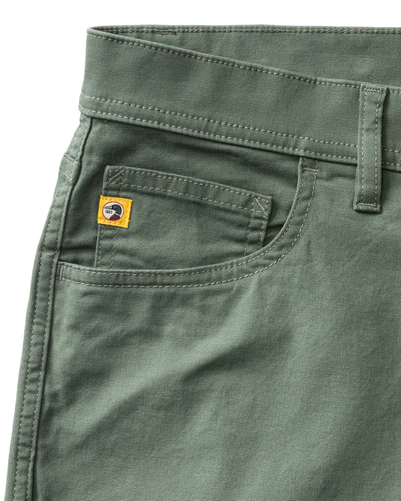 Classic Fit Pinpoint Canvas Five-Pocket - Duck Green