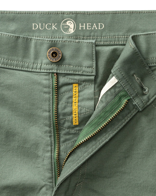 Classic Fit Pinpoint Canvas Five-Pocket - Duck Green