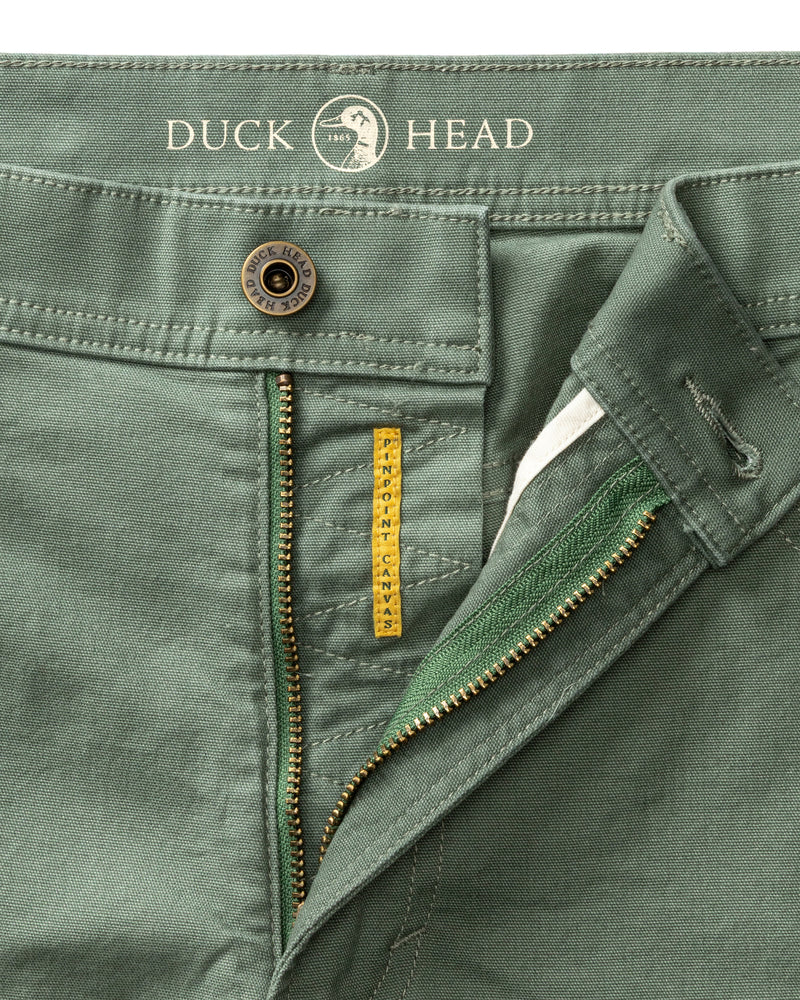 Classic Fit Pinpoint Canvas Five-Pocket - Duck Green