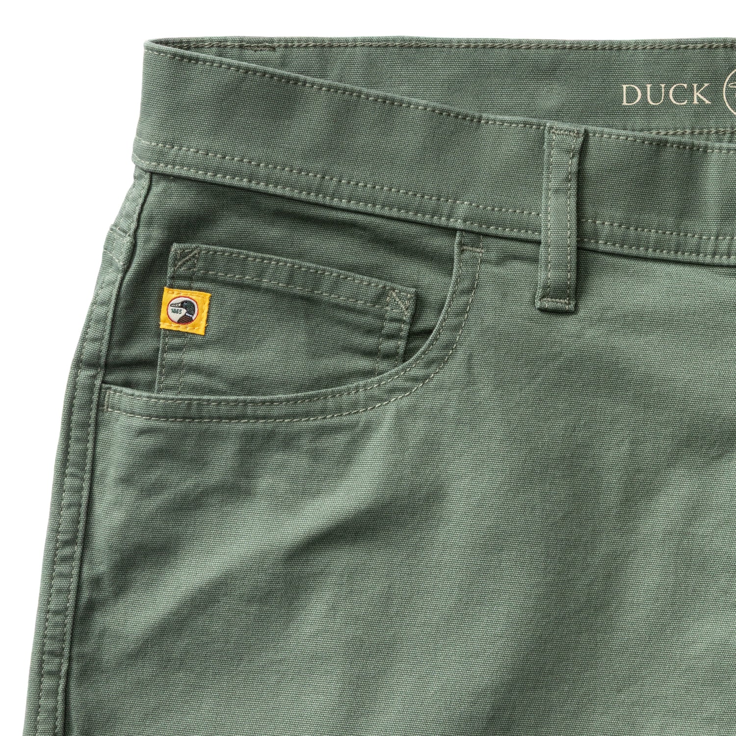 Classic Fit Pinpoint Canvas Five-Pocket - Duck Green