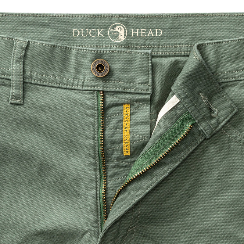 Classic Fit Pinpoint Canvas Five-Pocket - Duck Green