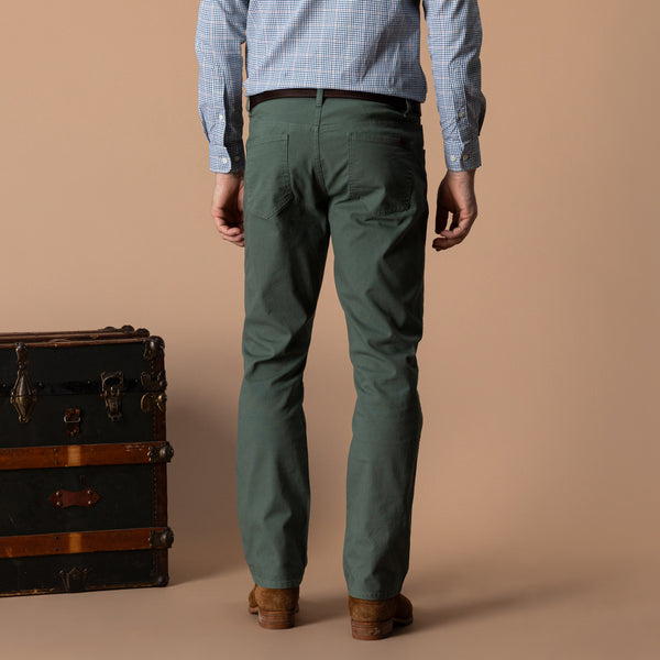 Classic Fit Pinpoint Canvas Five-Pocket - Duck Green