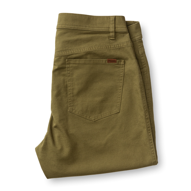 Classic Fit Pinpoint Canvas Five-Pocket - Moss Green