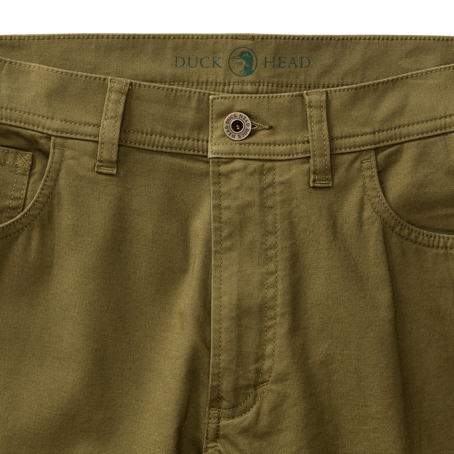 Classic Fit Pinpoint Canvas Five-Pocket - Moss Green